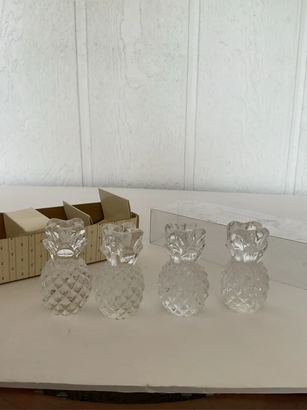 Williams Sonoma Tiny Tapers Pineapple Candle Holders Set of Four
